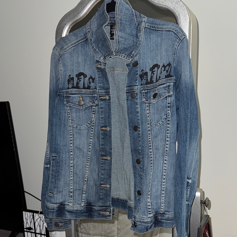 Jack Skellington Denim Jacket with Black Detailing